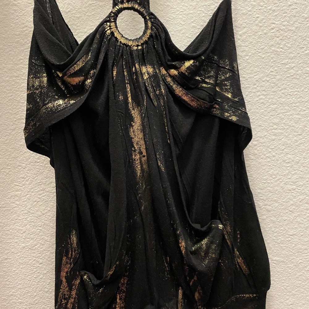 Halter Top Black & Gold